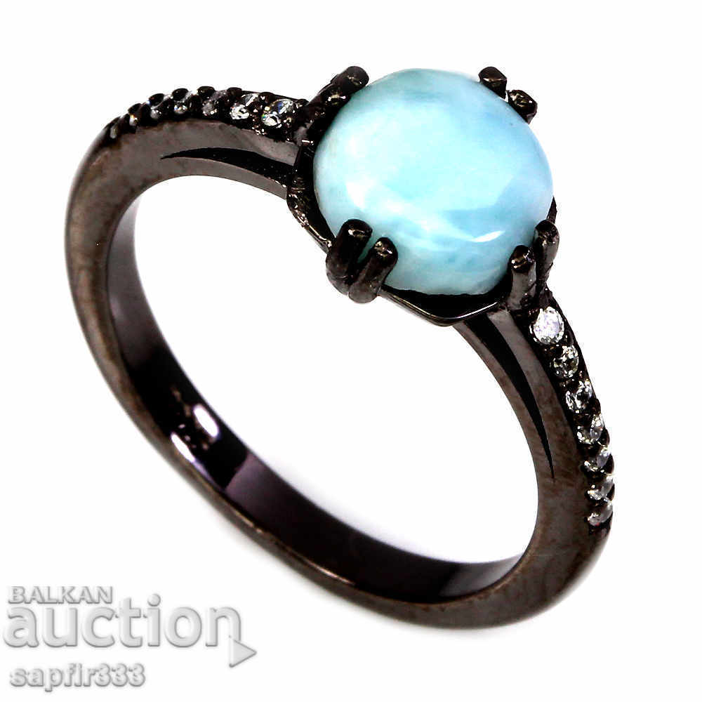 LUXURY RING WITH NATURAL LARIMAR AND CYCLONS with price 222.00 BGN | € 113.51 LUXURY RING WITH NATURAL LARIMAR AND CYCLONS with price 222.00 BGN | € 113.51