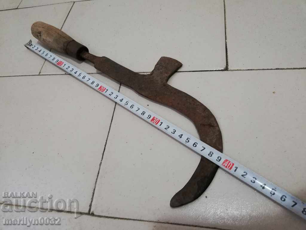 Old hand-forged scythe, wrought iron blade with price 40.00 BGN | € 20.45 Old hand-forged scythe, wrought iron blade with price 40.00 BGN | € 20.45
