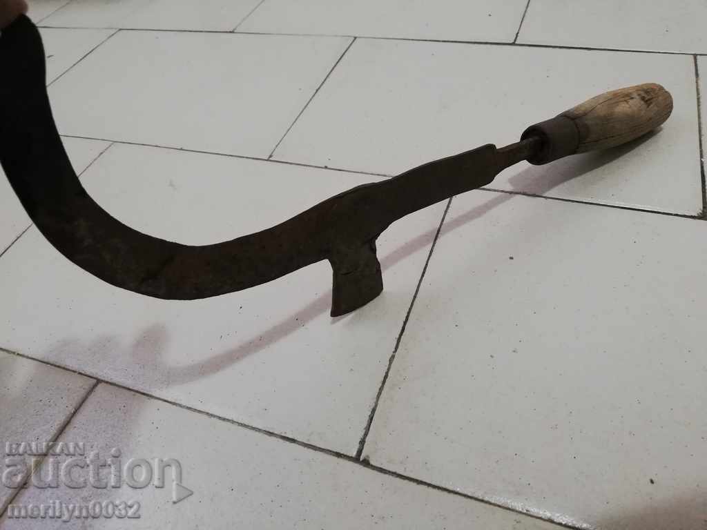 Delivery of Old hand-forged scythe, wrought iron blade Delivery of Old hand-forged scythe, wrought iron blade