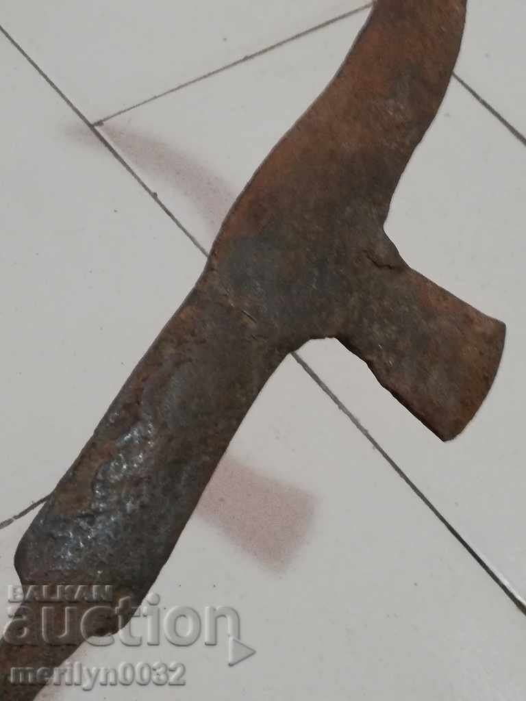 Old hand-forged scythe, wrought iron blade - 6 Old hand-forged scythe, wrought iron blade - 6