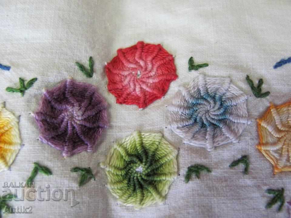 Delivery of 19th Century World War I Hand Embroidered Check, Rug Delivery of 19th Century World War I Hand Embroidered Check, Rug