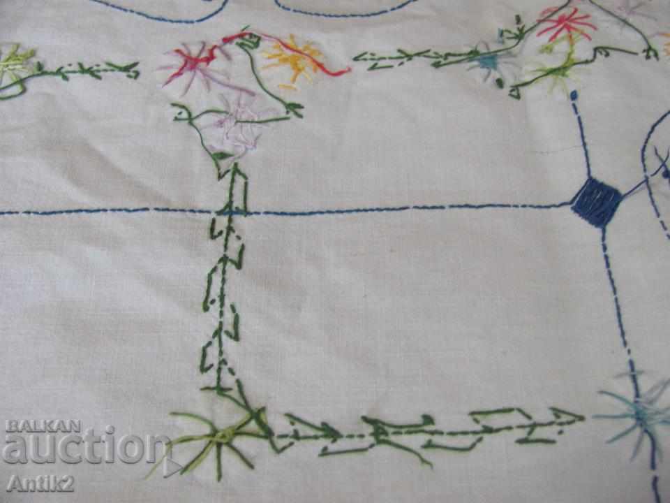 19th Century World War I Hand Embroidered Check, Rug - 5 19th Century World War I Hand Embroidered Check, Rug - 5