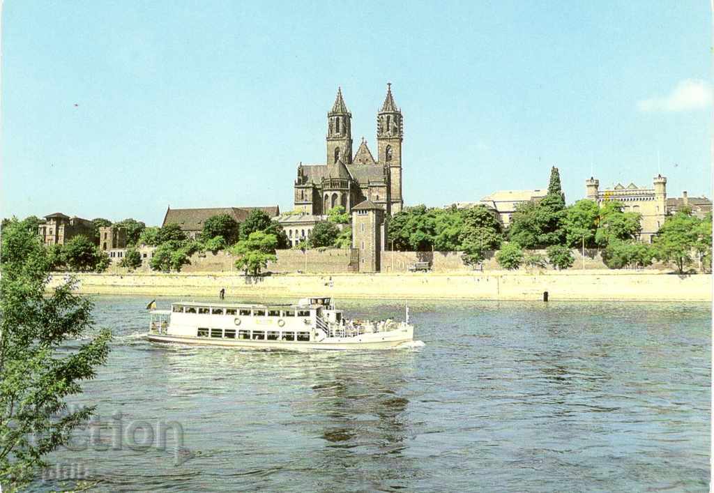 Carte poștală - Magdeburg, navă fluvială