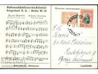 ПЪТУВАЛА картичка ИЗГЛЕД печат ПЛОВДИВ 1916 - 1