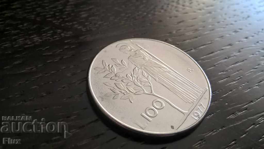 Монета - Италия - 100 лири | 1977г.