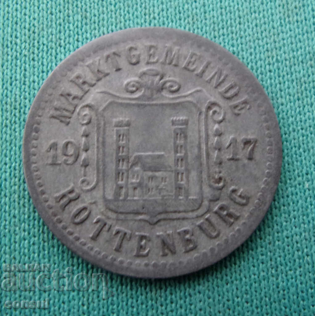 Γερμανία - Rottenburg 10 Χάρτης 1917 Σπάνιο νόμισμα