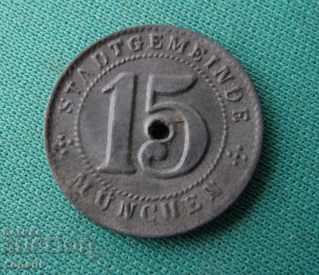 Germania - Munchen 15 Pennig 1918 Moneda Rare cu preț € 6.65 | 13.01 BGN