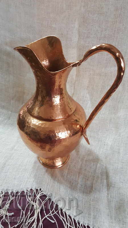 Old Albanian hand-made copper jug
