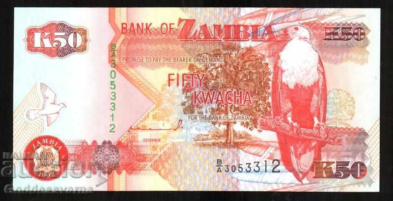 Ζάμπια 50 Kwacha 1992 Τράπεζα Σημείωμα UNC P37c