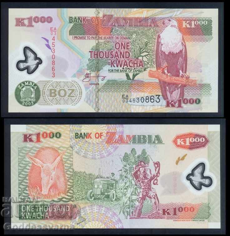 Zambia 1000 KWACHA 2003 Pick 44 Ref 0983 Unc