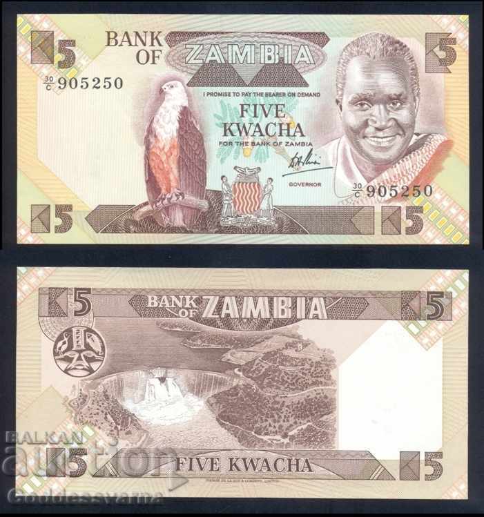 Zambia 5 Kwacha 1980-88 Pick 25c Ref 5250 Unc