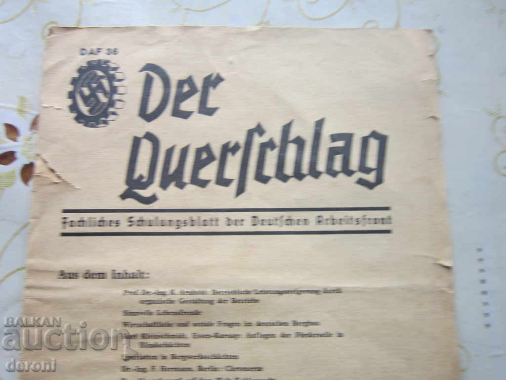 Licitație Vechea revista germana de reviste 3 Reich Swastika Licitație Vechea revista germana de reviste 3 Reich Swastika