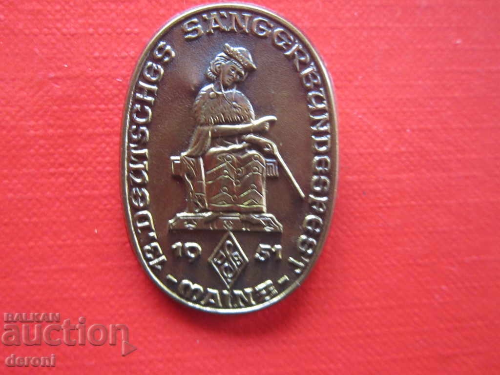Rare German Bronze Badge Badge 1951 - 5 Rare German Bronze Badge Badge 1951 - 5