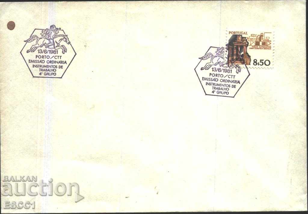 Κεραμικό φάκελο και ειδική ταχυδρομική σφραγίδα Post 1981 Πορτογαλία