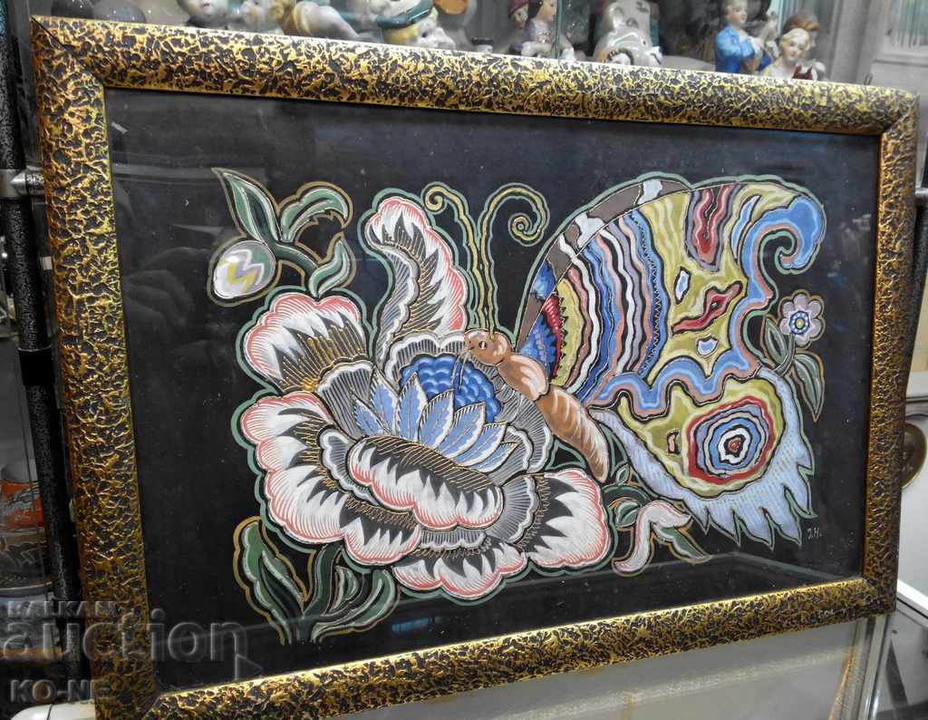 Auction Picture of oil on fabric 1943. Auction Picture of oil on fabric 1943.