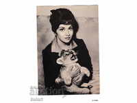 Postcard Gina Lolobrzidda Italian actress Lion