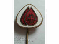 24361 България знак кръводарител БЧК Червен кръст емайл