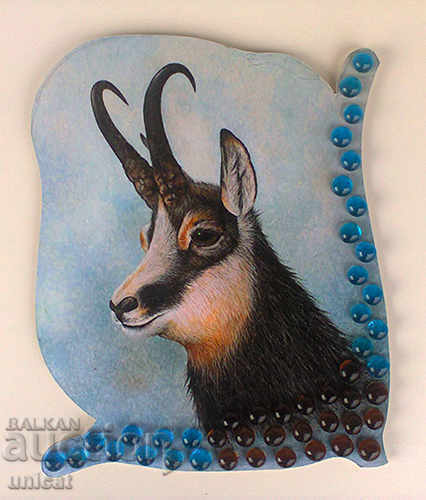 Wild goat, portrait, painting