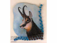 Wild goat, portrait, painting