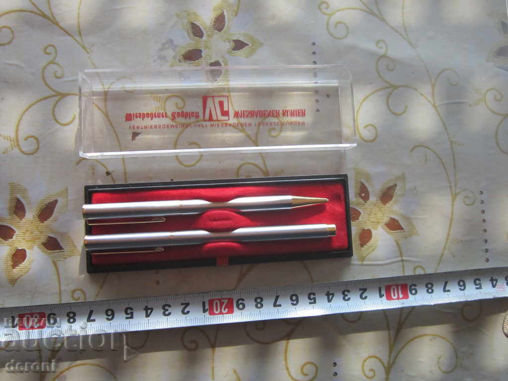 Луксозен немски комплект позлатена  химикалка позлатен молив