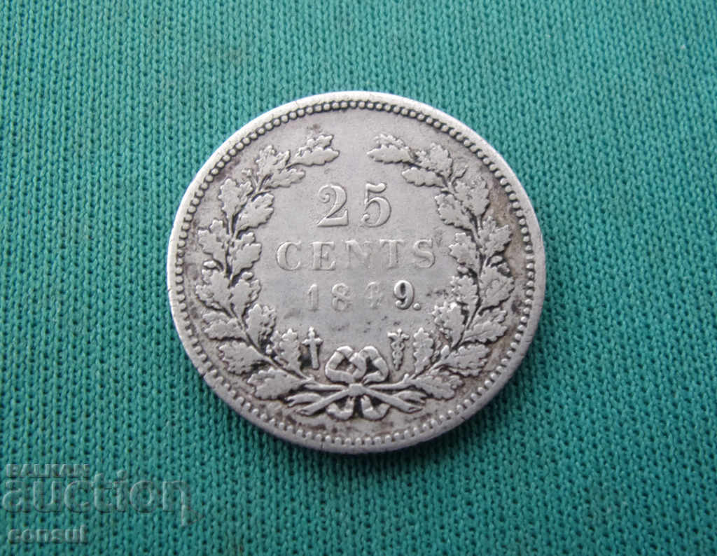 Olanda 25 de cenți 1849 Rare (W 16) cu preț € 15.34 | 30.00 BGN