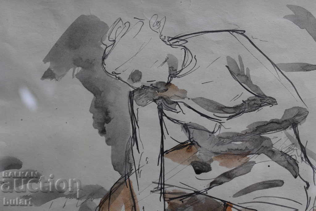 Painting Nenko Balkanski "Pain" Mixed Technique Frame with price 800.00 BGN | € 409.03