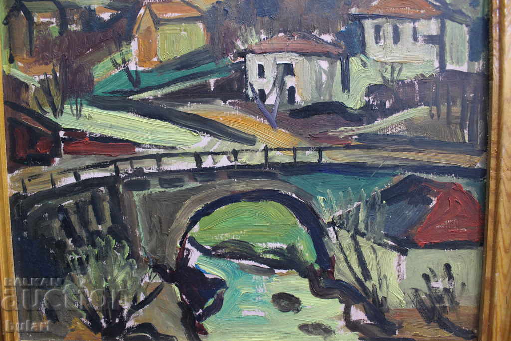 Picture Stoyan Domuschiev "Rural Landscape" MKK Frame with price 800.00 BGN | € 409.03 Picture Stoyan Domuschiev "Rural Landscape" MKK Frame with price 800.00 BGN | € 409.03