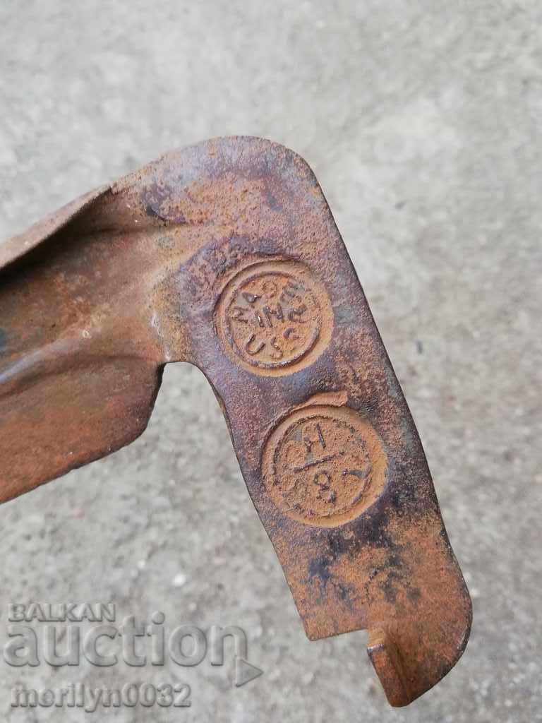 Auction  Old forged mowing hair, wrought iron