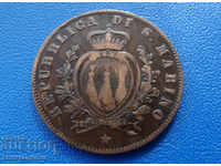 San Marino 5 Centessimi 1869 Milan Rare