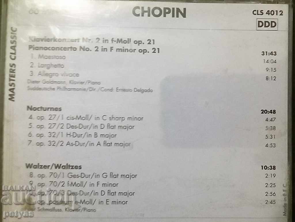 Auction  CD -CHOPEN 'CONCERTO No2 .......' - CD