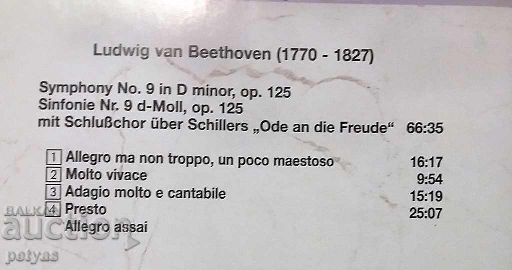 Auction CD - Ludwig van BEETHOVEN 'Symphony No 9'- CD Auction CD - Ludwig van BEETHOVEN 'Symphony No 9'- CD