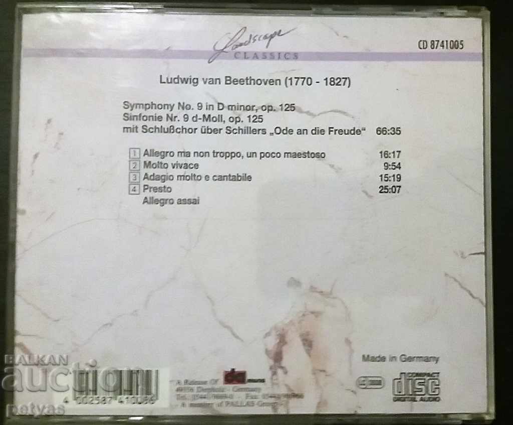 Delivery of CD - Ludwig van BEETHOVEN 'Symphony No 9'- CD Delivery of CD - Ludwig van BEETHOVEN 'Symphony No 9'- CD