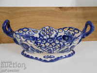 Russian designer candy box in blue/white, Gzhel marked