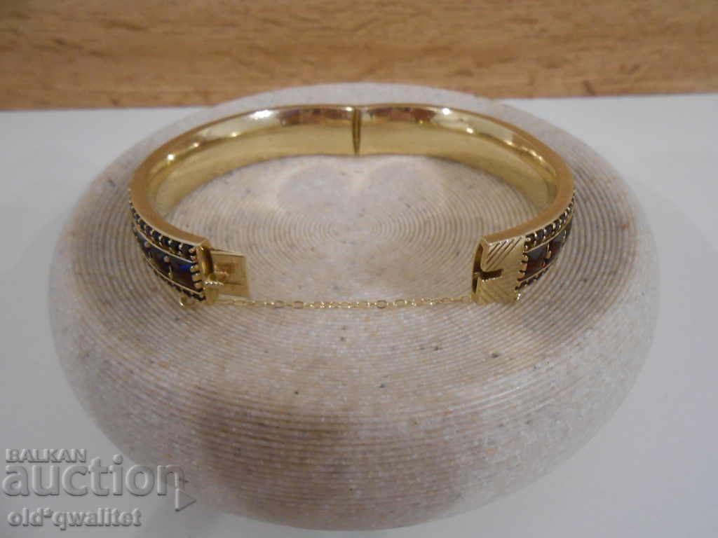 Auction SILVER BRACELET, SILVER with NATURAL GARNET, gold plating Auction SILVER BRACELET, SILVER with NATURAL GARNET, gold plating