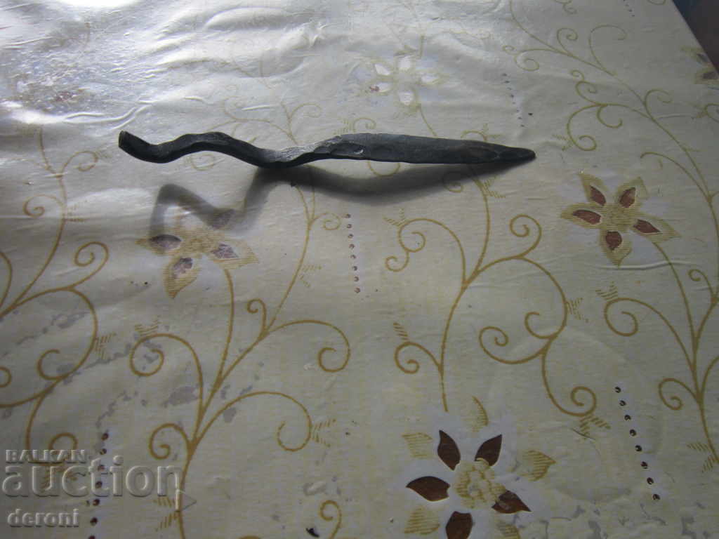 Auction  Unique forged knife for dagger iron letters