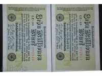 Lot Germany 10,000,000 Marks 1923 UNC Rare Banknotes