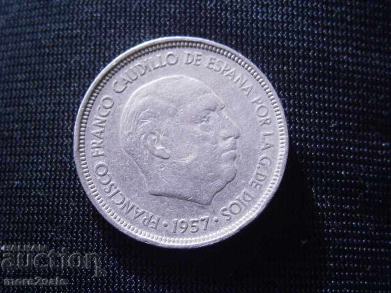 5 PESSES 1957 SPAIN THE COIN / 14 with price 0.50 BGN | € 0.26 5 PESSES 1957 SPAIN THE COIN / 14 with price 0.50 BGN | € 0.26
