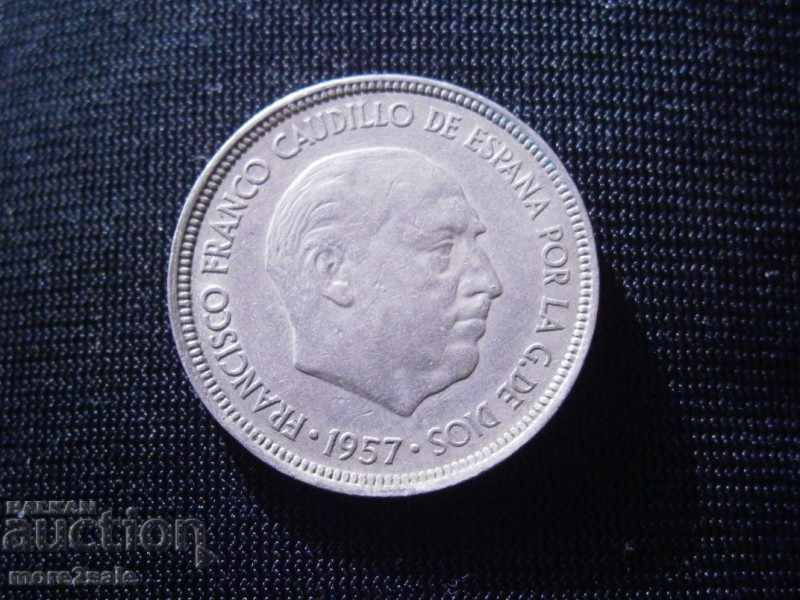 5 PESSES 1957 SPAIN THE COIN / 18 with price 0.50 BGN | € 0.26 5 PESSES 1957 SPAIN THE COIN / 18 with price 0.50 BGN | € 0.26