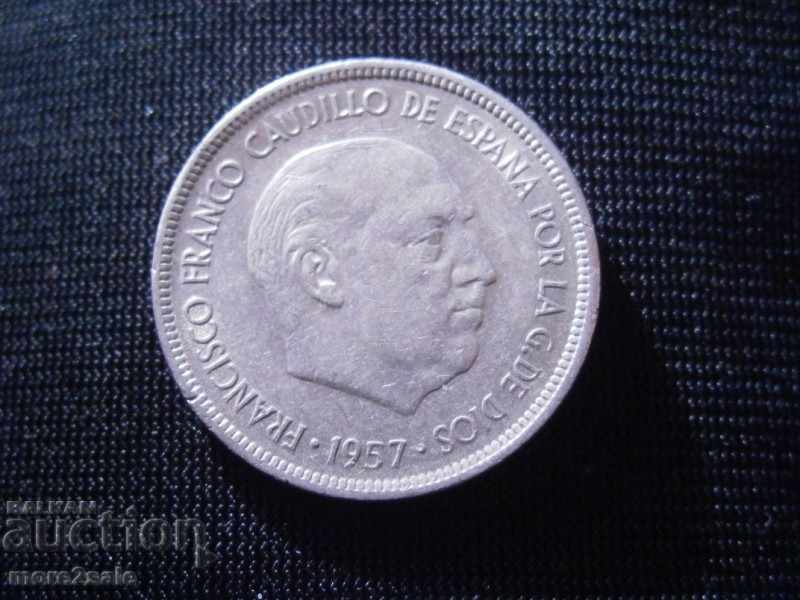 5 PESSES 1957 SPAIN THE COIN / 19 with price 0.50 BGN | € 0.26 5 PESSES 1957 SPAIN THE COIN / 19 with price 0.50 BGN | € 0.26