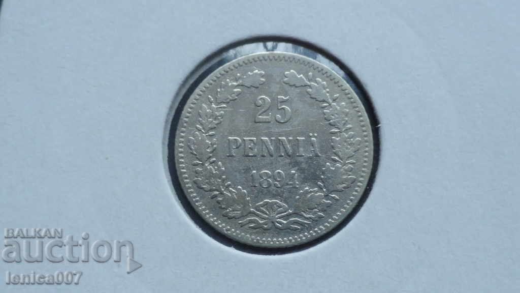 Licitație Rusia (Finlanda) 1894 - 25 peni (Ag)