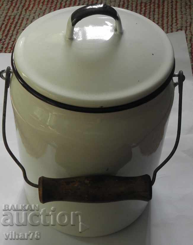 CANĂ VECHE EMAILATĂ PENTRU LAPTE - 5