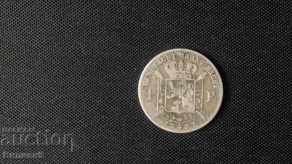 1 Frank 1887 Belgium Silver seldom