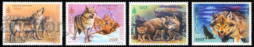 Вълк-4 марки, 2000 г., Монголия