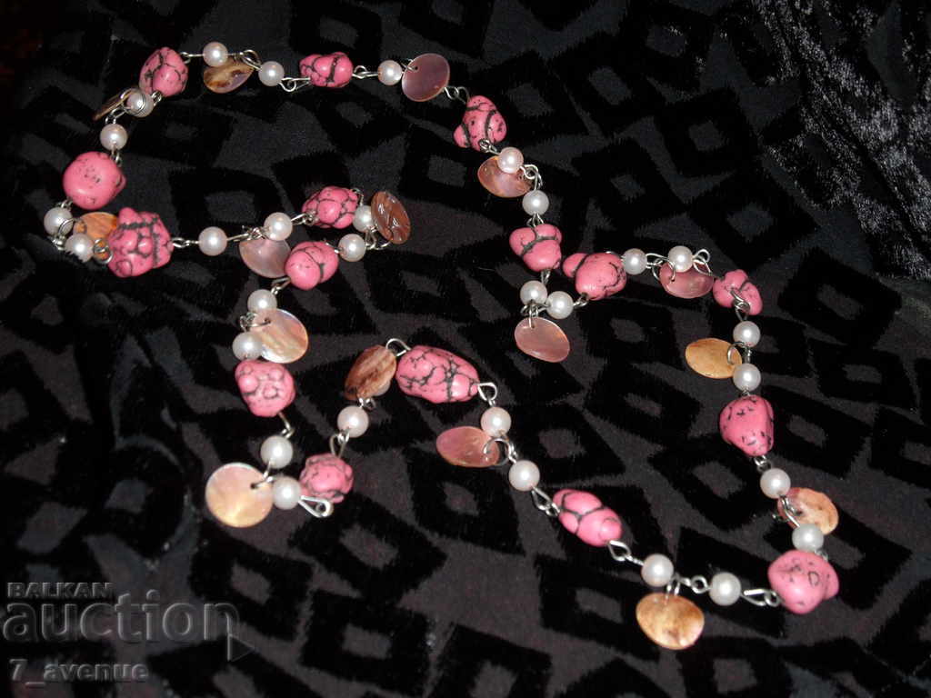 Κολιέ και Βραχιόλι με τυρκουάζ, μαργαριτάρια και, μ-α 70εκ, Υπέροχα! Κολιέ και Βραχιόλι με τυρκουάζ, μαργαριτάρια και, μ-α 70εκ, Υπέροχα!