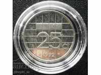 Netherlands 25 cents, 1992