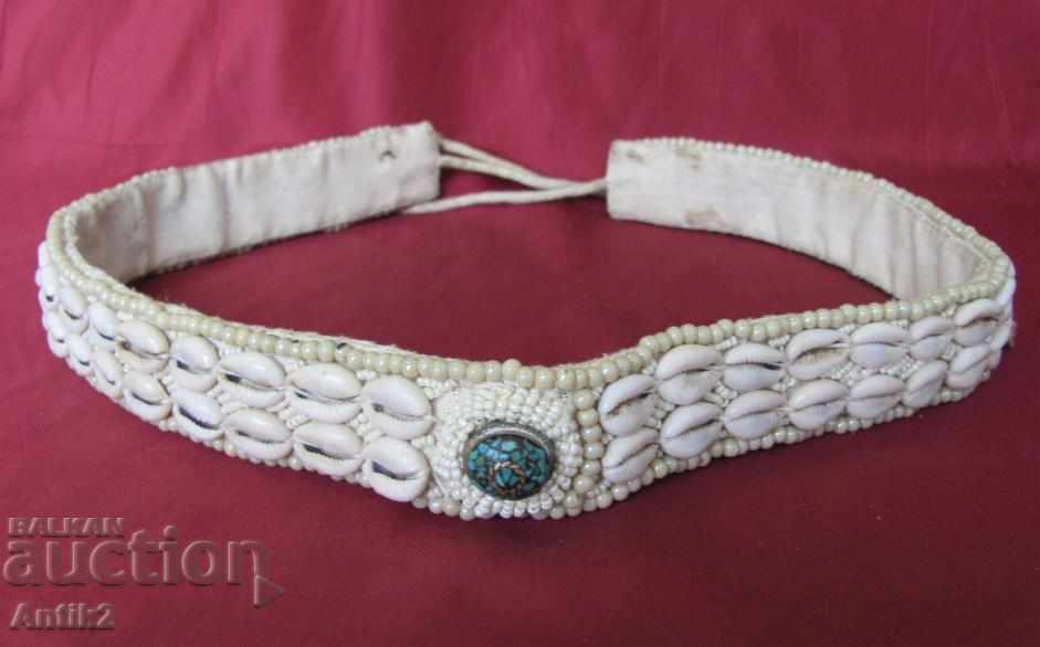 19th century Handmade Ladies' Shell and Pearl Belt