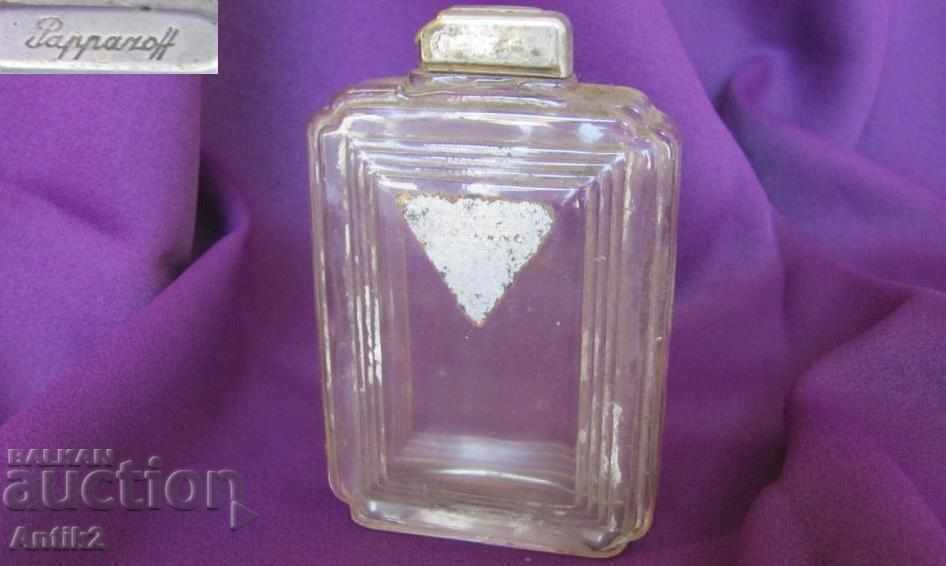Sticlă originală de sticlă din secolul al 19-lea pentru capul metalic de parfum