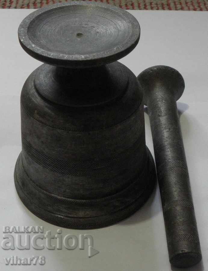 Mojar vechi din aluminiu, pistil, mojar - 5