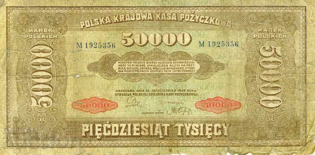 50000 марки Полша 1922 Втора република P-33
