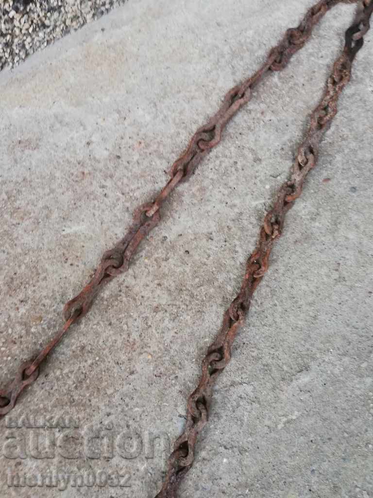 Old forged chain with hook, hearth for hearth chain hook - 6 Old forged chain with hook, hearth for hearth chain hook - 6